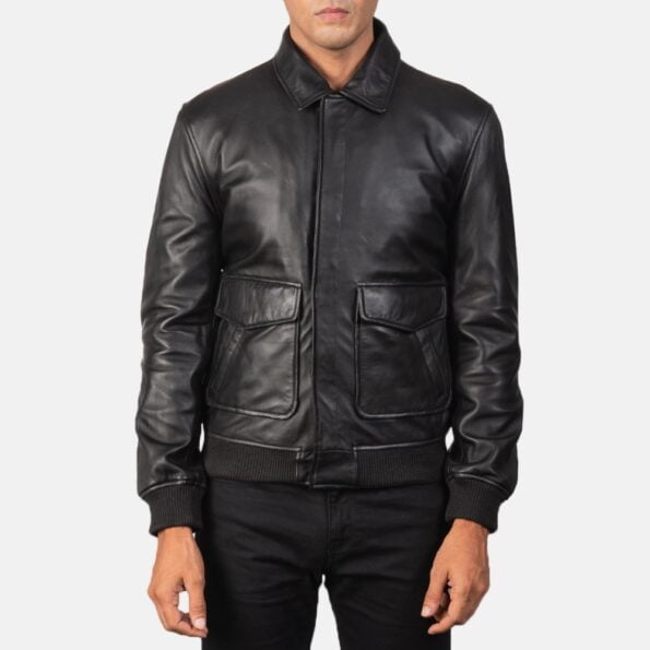 Leather Bomber Jacket zipper