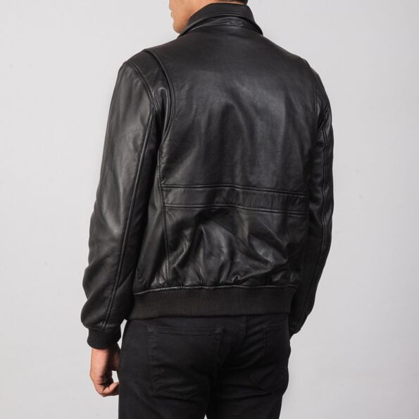 Leather Bomber Jacket back said