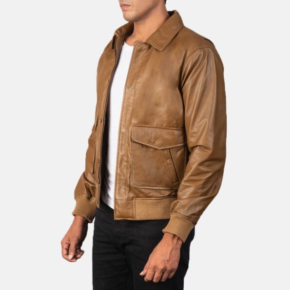 columbus-hidh-color brown bomber jacket