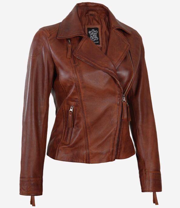 Leather Biker Jacket Women zipper