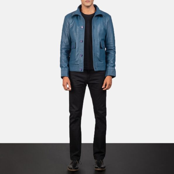 columbus-front-button-blue-leather-jacket