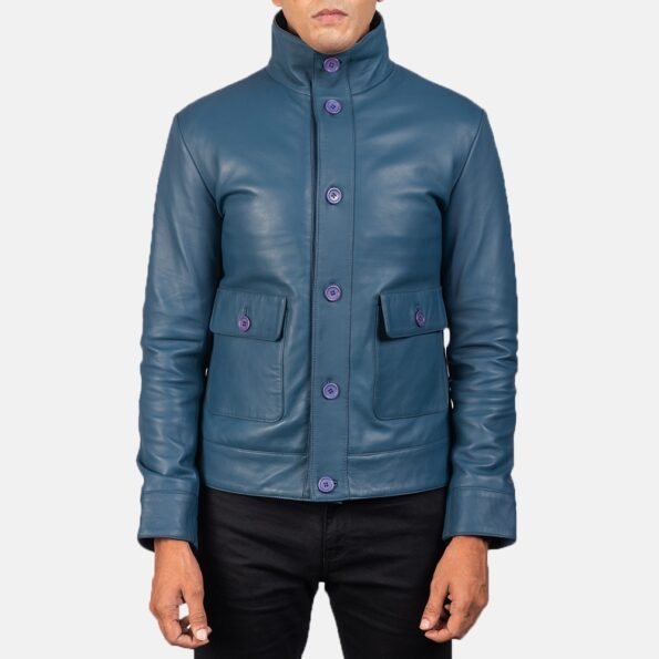 columbus-full-neck-blue-leather-jacket