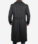 Double Breasted Grey Detective Wool Coat Men