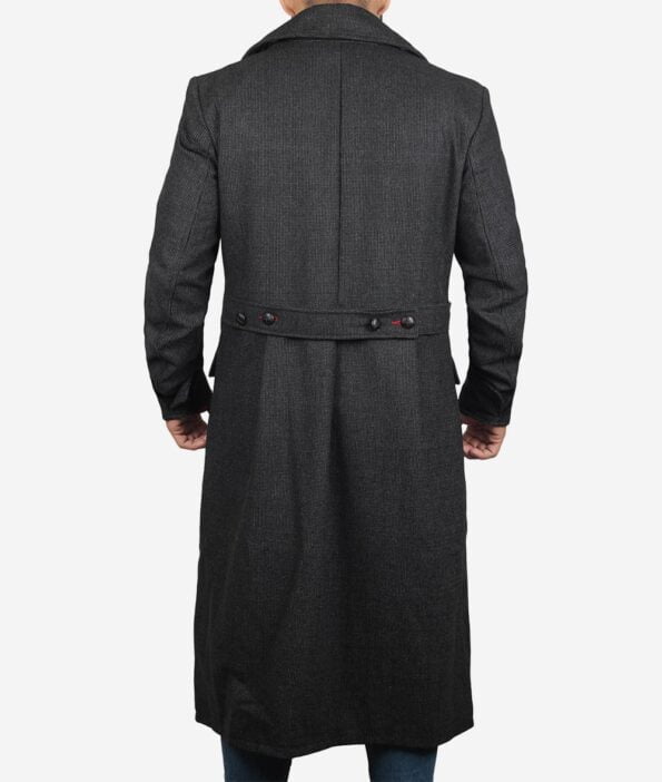 Detective Wool Coat Men back side