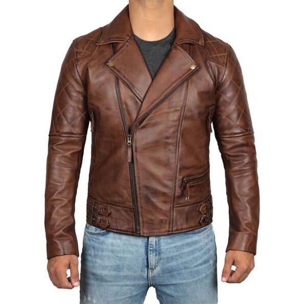 Motorcycle Leather Jacket front design