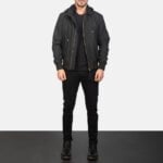 Hanklin Ma-1 Black Hooded Bomber Jacket