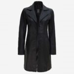 Jackson Womens Long Black Leather Coat