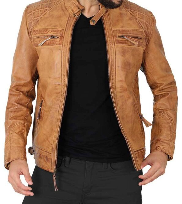 Columbus Camel Leather Jacket 