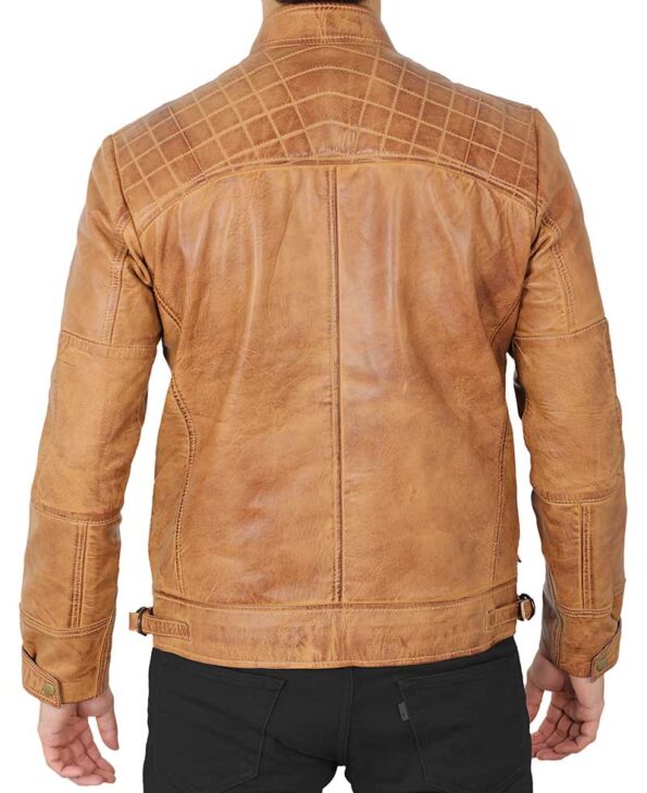 Camel Leather Jacket back side