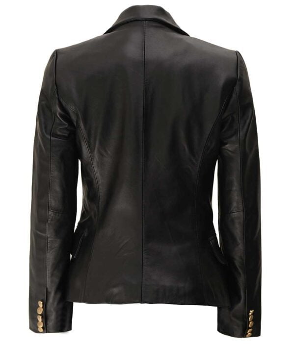 Leather Blazer Women back side