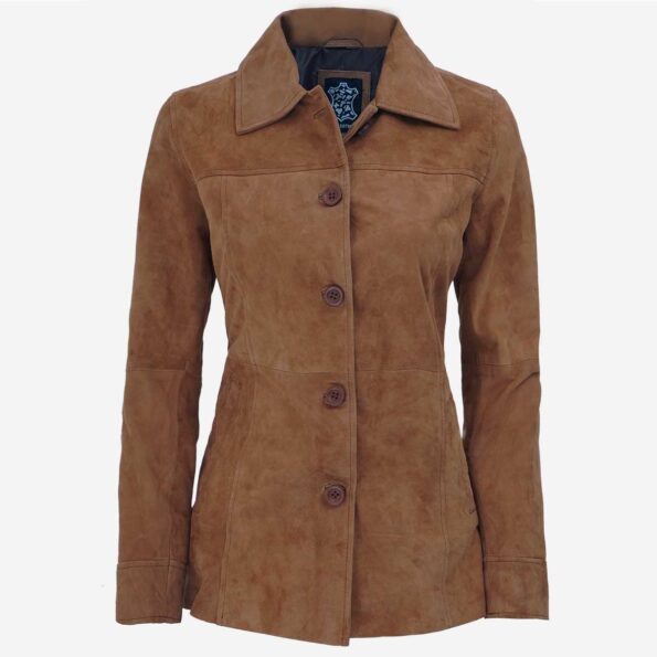 Women's Suede Coat front button