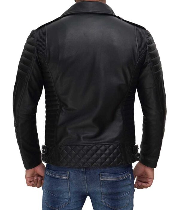 Leather Biker Jacket back side