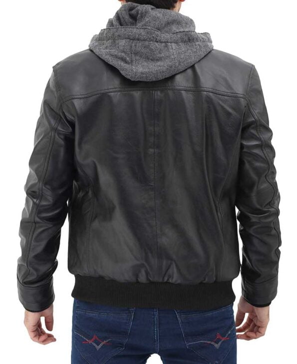 Men's Black Leather front design