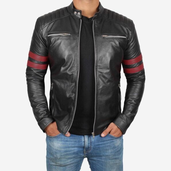 Leather Motorcycle Jacket front design