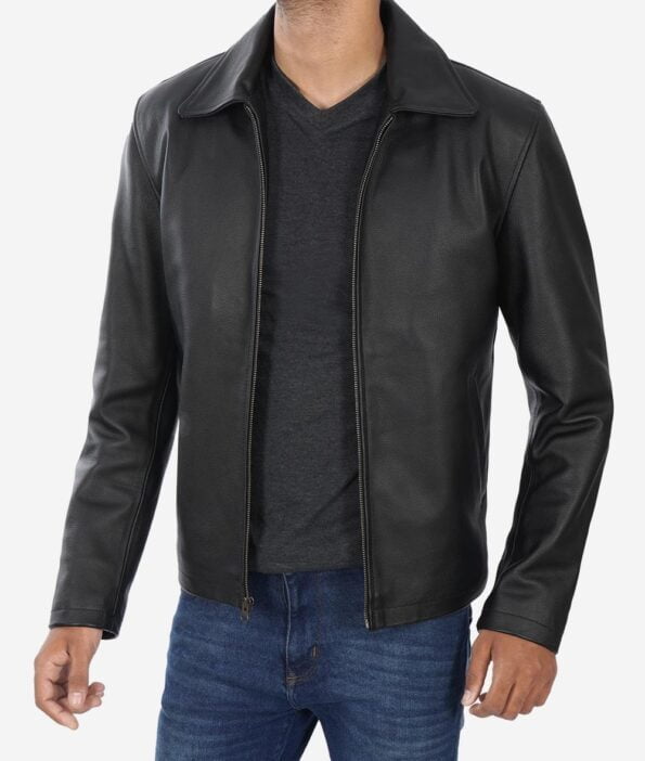 Men's Black Shirt jacket front side