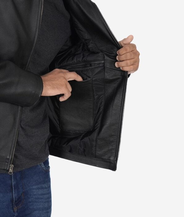 Men's Black Shirt jacket in side pocket