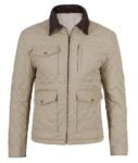 Mens Lightweight Beige Cotton Jacket