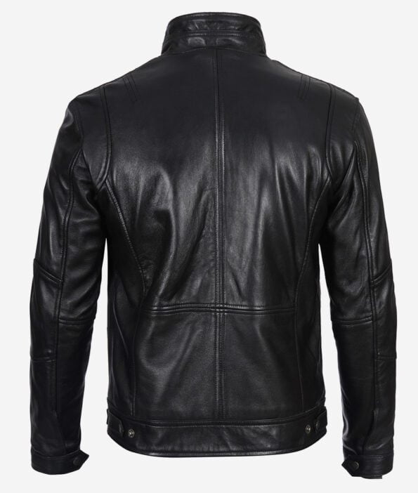 Leather Biker Jacket back side