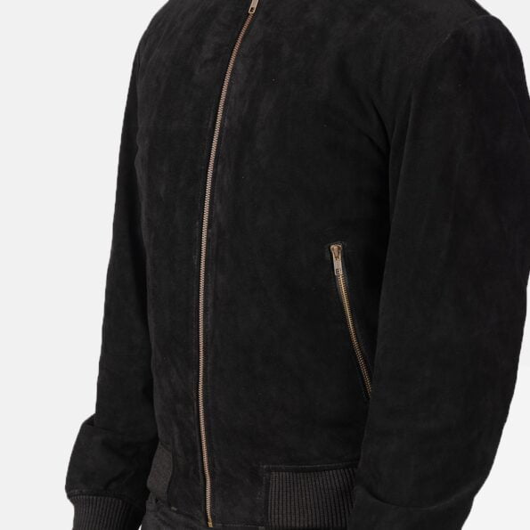 Suede Bomber Jacket full zipper