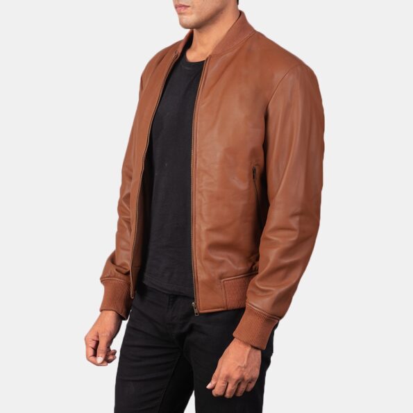 columbus-high-color brown bomber jacket