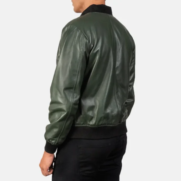 green bomber jacket back said