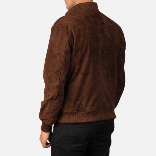 Suede Bomber Jacket back said