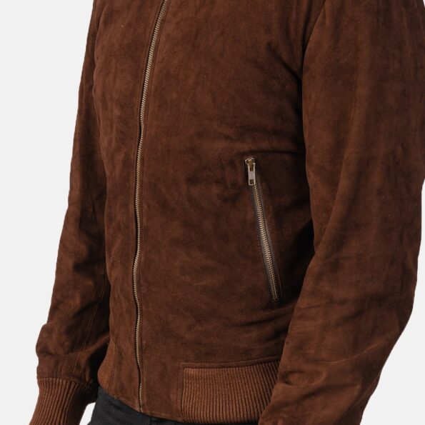 Suede Bomber Jacket zipper