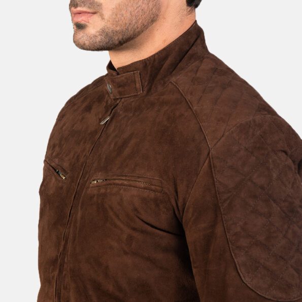 Suede Bomber Jacket shoulder side