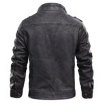 Tavares Mens Cafe Racer Distressed Black Leather Jacket