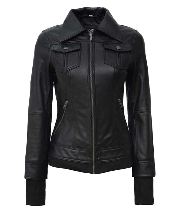 Black Bomber Jacket zipper