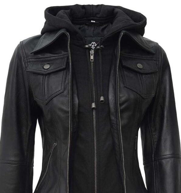 Black Bomber Jacket hood