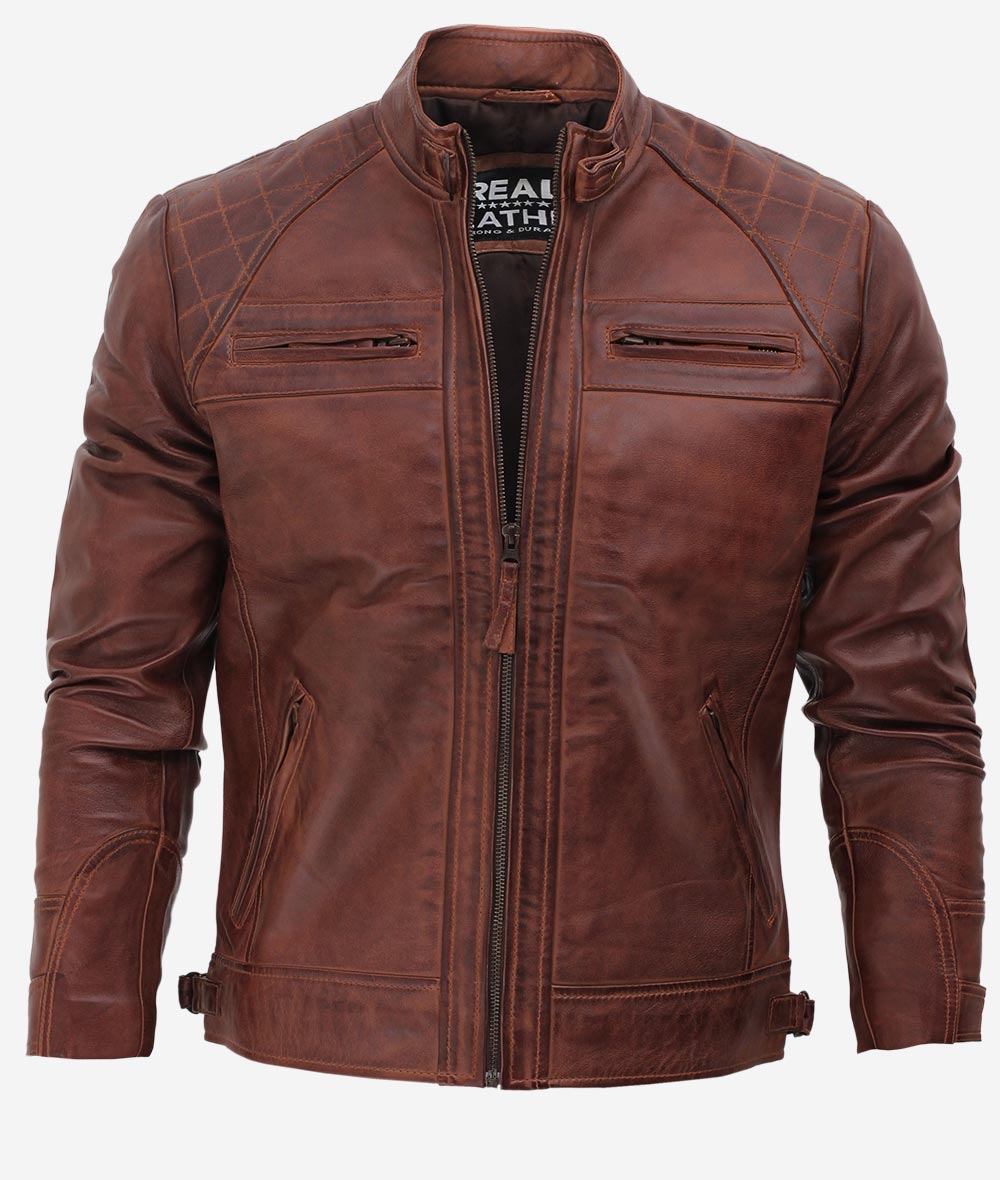 The Vincént Distressed Motorcycle Leather Jacket2