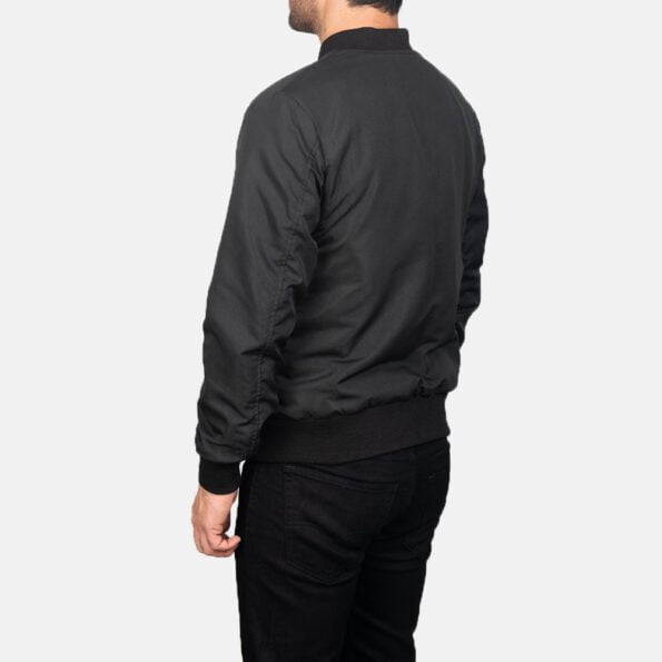 Zack Black Bomber Jacket back sait