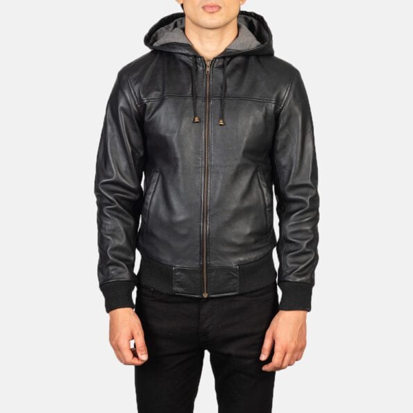 Leather Bomber zipper