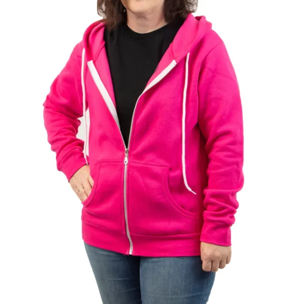 Pink Women's Hooded zipper