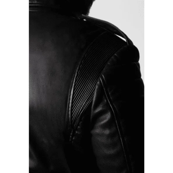 leather jacket shoulder