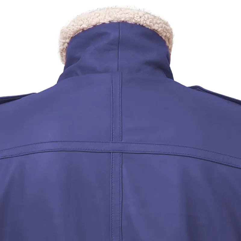 1 leatherify jacket Mens-Blue-Leather-Shearling-Collar-Jacket
