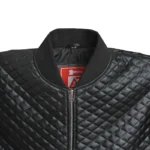 13 leatherify jacket Mens-Diamond-Quilted-Black-Motorcycle-Bomber-Jacket