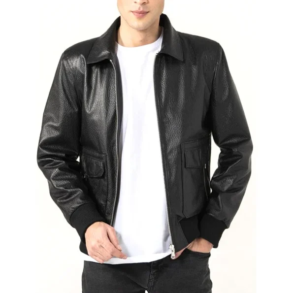 Black leather jacket