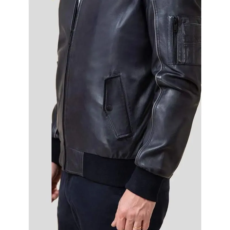 25 leatherify jacket Men-Black-Bomber-Jacket