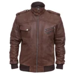 31 leatherify jacket Mens-Distressed-Leather-Brown-Bomber-Hooded-Jacket
