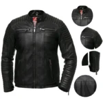 4 leatherify jacket Mens-Vintage-Retro-Faux-Antique-Spider-Biker-Leather-Jacket