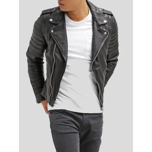 black leather jacket