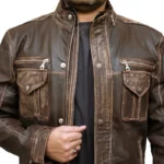 6 leatherify jacket Mens-Biker-Cafe-Moto-Racer-Brown-Genuine-Leather-Jacket