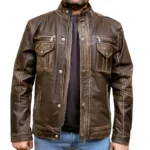 6 leatherify jacket Mens-Biker-Cafe-Moto-Racer-Brown-Genuine-Leather-Jacket