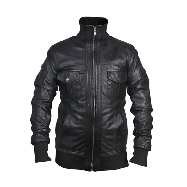 Slim fit bomber biker jacket