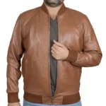 9 leatherify jacket Mens-Bomber-Biker-Slim-Fitted-Style-Leather-Jacket